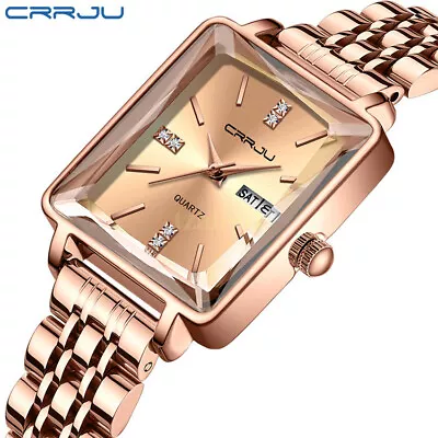 Hot New - CRRJU Simple Business Personality Waterproof Steel Band Women's Watch • $36.90