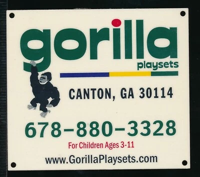 $15 • Buy Gorilla Playsets Nameplate Badge Tag Canton GA White .025  Aluminum SWSW6