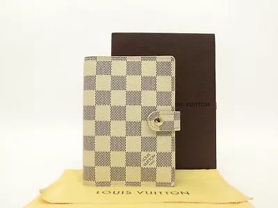 Louis Vuitton Authentic Damier AZUR Agenda Fonctionnel PM Diary Cover Auth LV • $185
