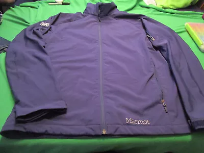 EUC MINT! MARMOT Mens Jacket Softshell  Full Zip Fleece Lined Blue  LARGE • $29.99
