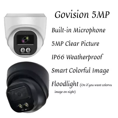 5MP IP POE CCTV DOME TURRET CAMERA IN/OUTDOOR 30M NIGHT VISION CAMERA (White) • £54.99