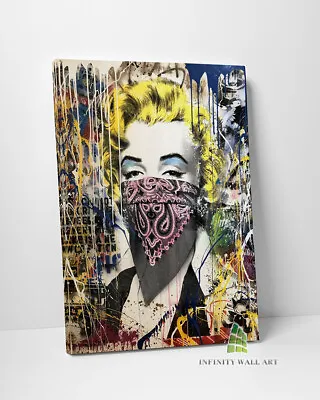 £10.18 • Buy MARILYN MONROE MASK Graffiti Canvas Art Banksy Wall Art Print Picture Decor-D314