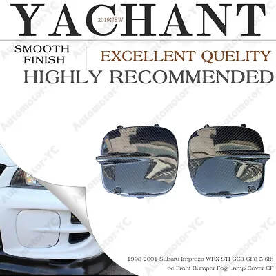 CF Oe Front Bumper Fog Lamp Cover For 98-01 Subaru Impreza WRX STI GC8 GF8 5-6th • $130.90