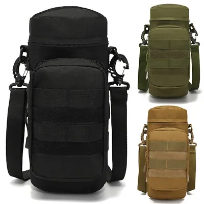 Tactical Molle Water Bottle Holder Pouch Army Hydration Carrier Bag With Strap • $11.99