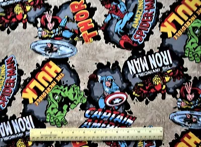 $4.99 • Buy Springs Creative Marvel Comic Burst Avengers  By The 1/2 Yard Cotton Fabric