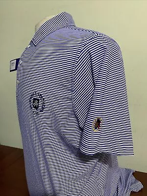 B Draddy Sport Jimmy Blue Stripe Mens Golf Polo Shirt Medium Or XL NEW Seminole • $59.99