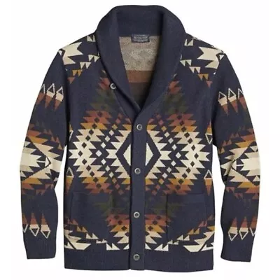 NWT Pendleton Mission Trails Men’s Medium Cotton Cardigan Jacket Native Pattern • $129.99