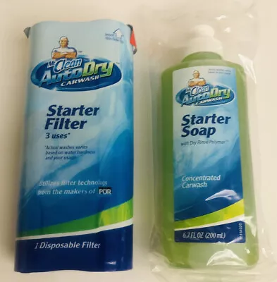 SEALED Mr Clean Auto Dry Car Wash Starter Soap 6.7 Fl Oz & Filter Refill 3 Use • $32.99