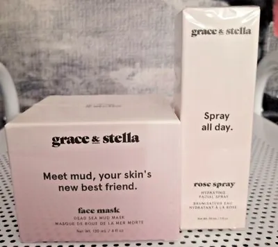 $20 • Buy Grace & Stella Dead Sea Mud Face Mask 4 Fl Oz & Rose Spray All New & Sealed + 🎁