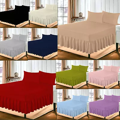 Deep Fitted Valance Sheet Bed Sheets Single Double King Super King Home Decor Uk • £4.39
