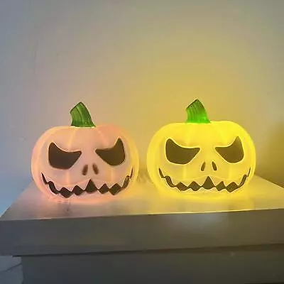 Halloween Pumpkin Lantern Pumpkin Lights Scary Ornament Props Pumpkin Decor • £6.22