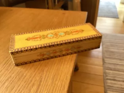 £7.50 • Buy Vintage 1970s Hand Painted Wooden Pencil Box