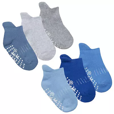 Tick Tock Baby Boys Cotton Rich Trainer Liners With Non Slip Grippers • £3.99