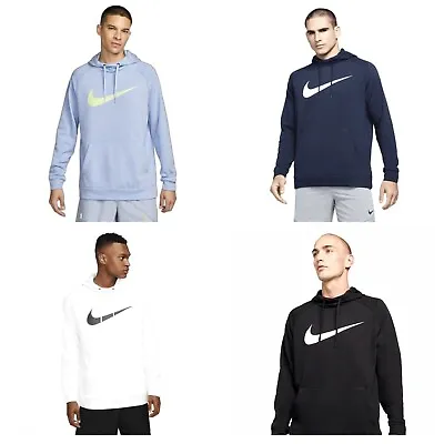 Nike Men's Dri-FIT Hoody Swoosh Logo Sportswear Lightweight Pullover Hoodie • £31.99