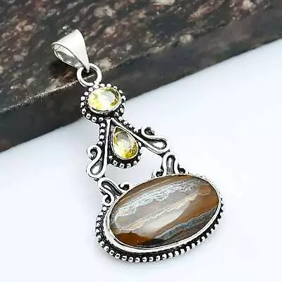 Iron Tiger Eye Citrine Gemstone Handmade Pendant Jewelry 2.6  AP-18529 • $3.99