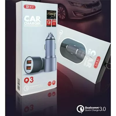 BYZ Dual Port Aluminium Super Fast Car Charger Qualcomm QC3.0/3Amp Quick Charge • $9.99