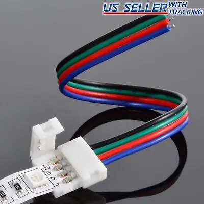 10-pack 10mm Solderless 4-Wire Connector Clip For 5050 RGB LED Strip Light Power • $7.19
