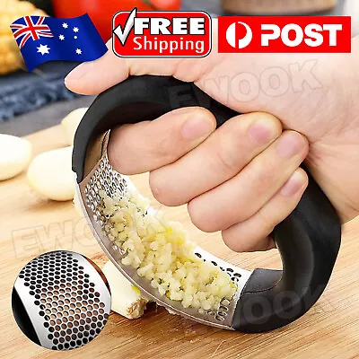 $9.95 • Buy Stainless Steel Garlic Press Crusher Rocker Rocking Mincer Squeezer Kitchen BZ