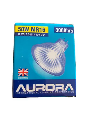 5 X Aurora LED Bulb MR16 Dichroic Cool Beam Halogen Lamp 36deg 12v 50w • £8.50