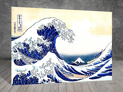 £4.64 • Buy  Katsushika Hokusai The Great Wave Off Kanagawa Japanese CANVAS ART POSTER 901