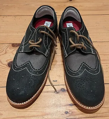 Lambretta Brogue Shoes Black/grey Size 7 (EU 41) Welted Leather Sole  • £20