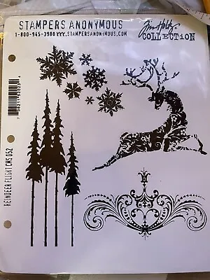 $19.95 • Buy Tim Holtz Reindeer Flight Cling Rubber Stamps Stampers Anonymous CMS052 New