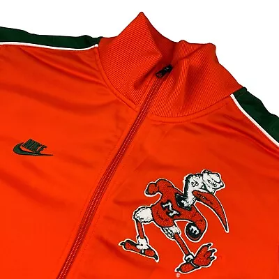 VTG Miami Hurricanes X Nike Men's Embroidered Sebastian Track Jacket Orange • XL • $252.69