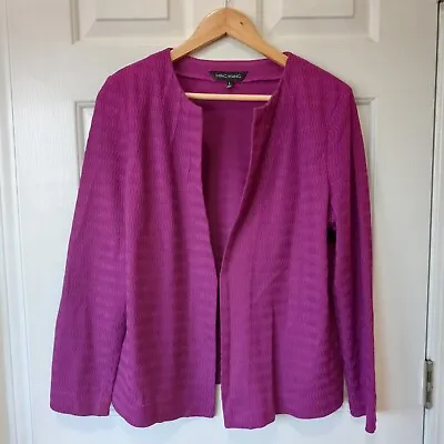 MING WANG Women's Open Front Purple Knit Cardigan Size L • $39.99