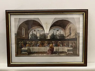 Framed Picture The Last Supper Jesus Disciples Chritianity Religeous • £17