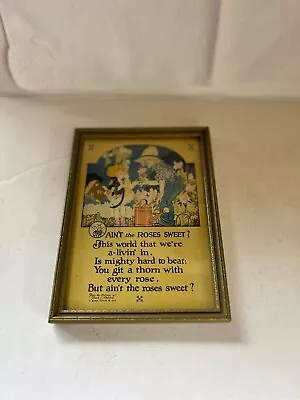 A Buzza Motto Poem Print  Ain't The Roses Sweet?  By Frank L. Stanton 1925 • $20