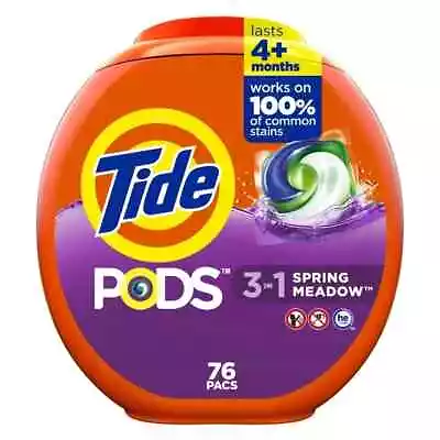 Tide Pods Laundry Detergent Soap Packs Spring Meadow 76 Ct • $16.95