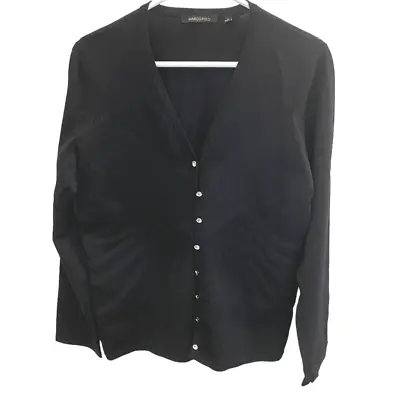 Marco Polo Black Cardigan Jacket Size XL Button-up Lined Pattern Retro • £12.40