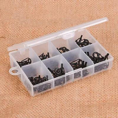 80PCS Ceramic Fishing Rod Guide Tips Top Eye Rings Line Repair Kit 8 Sizes Set • $11.78