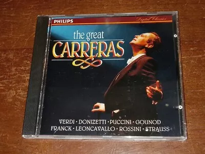 The Great Carreras (CD 1994) Philips Verdi Puccini Rossini Strauss  • $8.95