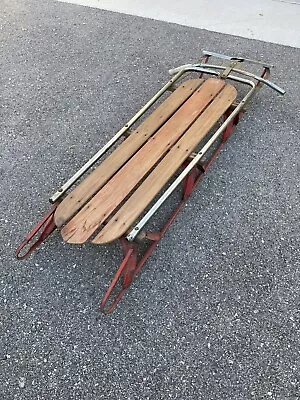 Vintage Antique Wood Metal Sled Sleigh 56” With Handle • $85