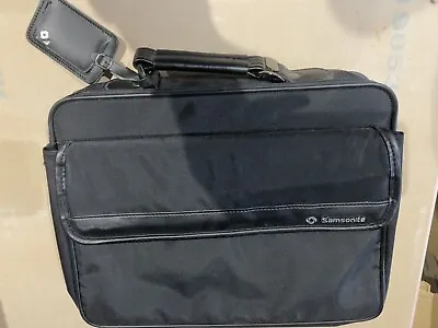 Samsonite Black Laptop Bag Briefcase Document Travel Case Shoulder Strap 13” 14” • £15