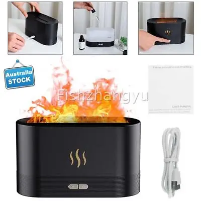 $23.89 • Buy 3D Flame Light USB Air Humidifier Essential Oil Diffuser Bedroom Mist Home Relax