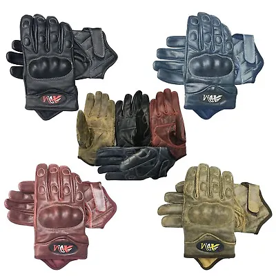 Full Finger Motorbike Motorcycle Summer/winter Sports Gloves Crunch Leather 9004 • £21.99