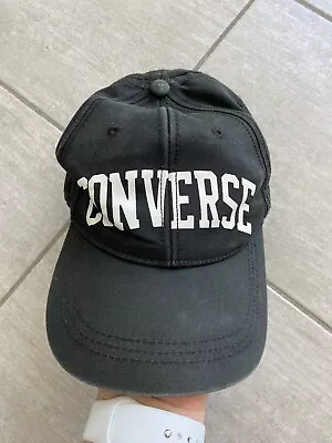 Converse Script Spellout Casual Black Fitted Baseball Style Hat Cap Adjustable • $20