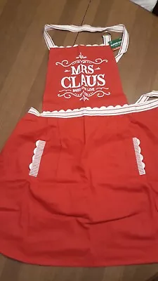 Mrs Claus Baked With Love Baking Apron With Pockets Adjustable Neck Strap NEW • $29.99