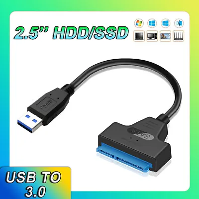 USB 3.0 To SATA III Hard Drive Adapter Cable 2.5  SSD UASP SATA HDD To USB 3.0 • $3.46