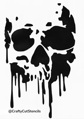 Skull Dripping Melt Stencil Durable & Reusable Stencils 7x4Inch FREE SHIPPING • $5.99