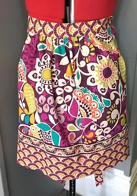 Vera Bradley Skirt Apron Plum Crazy Paisley One Size Colorful Fun Tie Cotton • $10