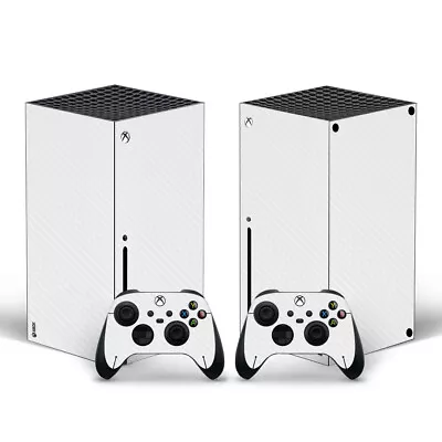 White Xbox Series X Skin Sticker Decal Vinyl Cover  Carbon Fiber Skin Set • $17.49