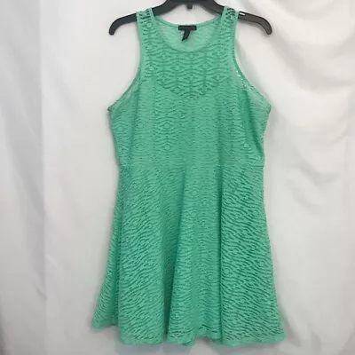 Material Girl Womens A Line Dress Mint Green Sleeveless Stretch Lined XL • $9.99