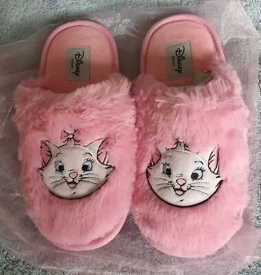 Marie The Aristocats Women's Faux Fur Slippers Pink Mules Size Small • £13.99