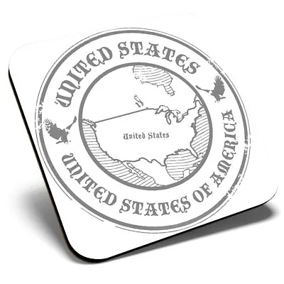Square Single Coaster Bw - United States Of America Travel Map  #39913 • £4.99