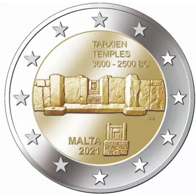 Malta - 2 Euro Commemorative 2021 Temples Of Tarxien  - UNC FREE SHIPPING • $13.95