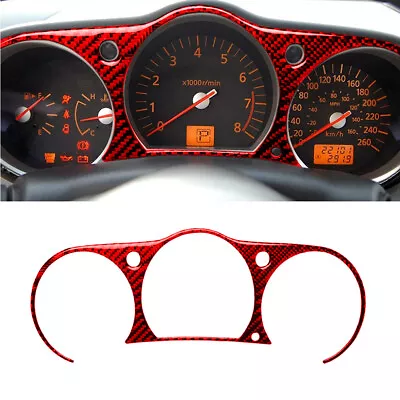 Red Carbon Fiber RHD Interior Speedometer Cover Trim For Nissan 350Z 2003-2009 • $26.39