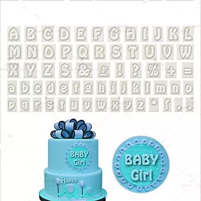 64X Alphabet Letter Fondant Mould Biscuits Cake Decorating Icing Cutter Mold • £6.79